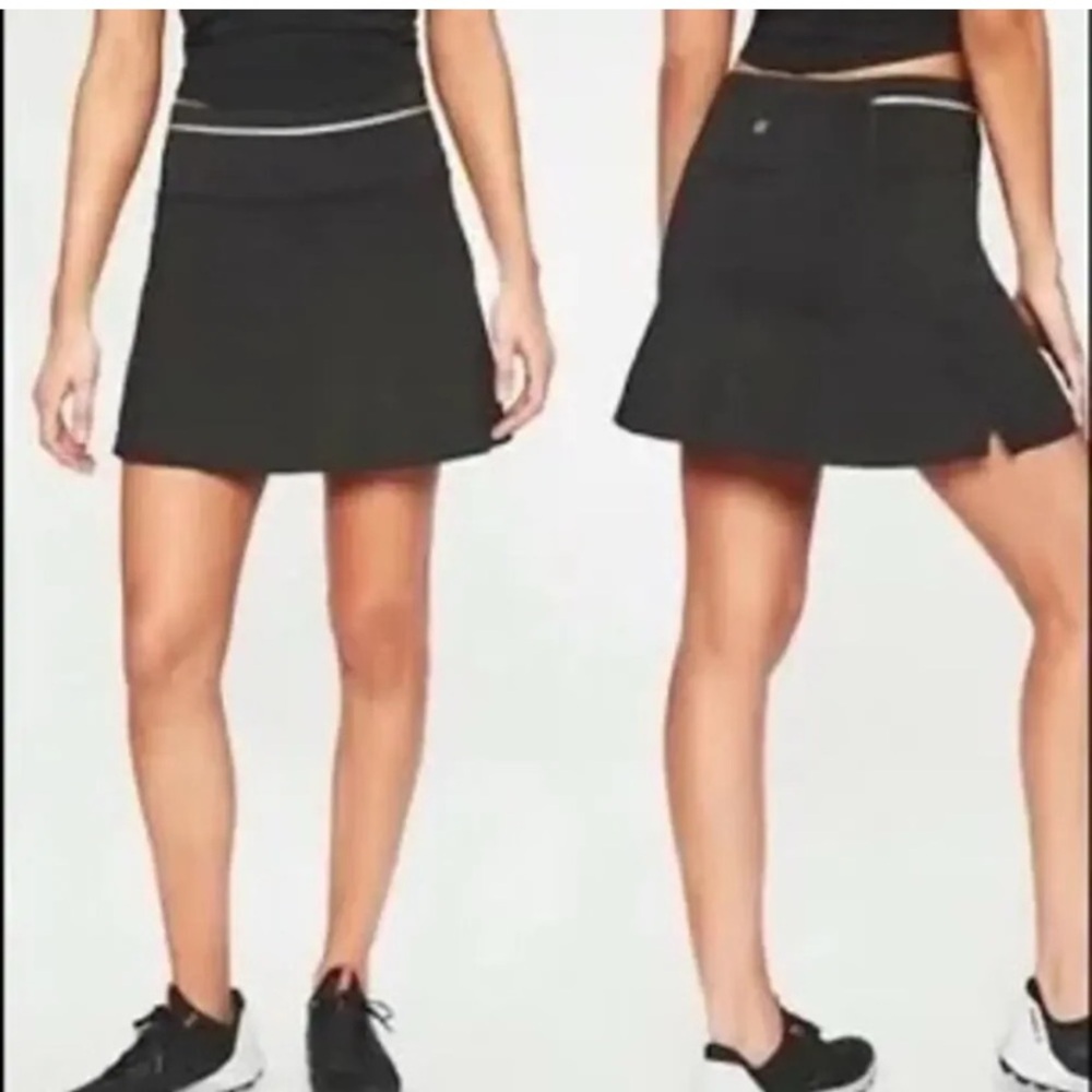 Athleta Sonic Black Skort with Stripe band